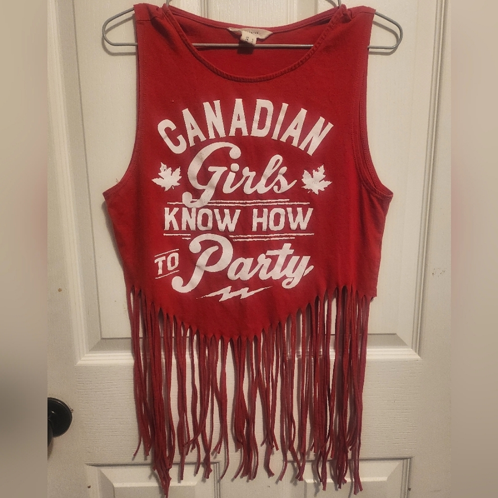 Canada Day Fringe Tank Top